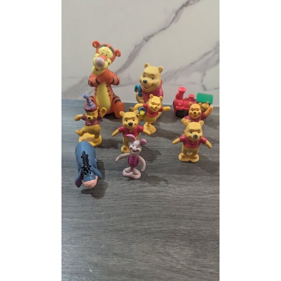 vtg Disney Winnie The Pooh Figurine Tigger Eeyore Piglet cake toppers toys lot - Picture 5 of 8
